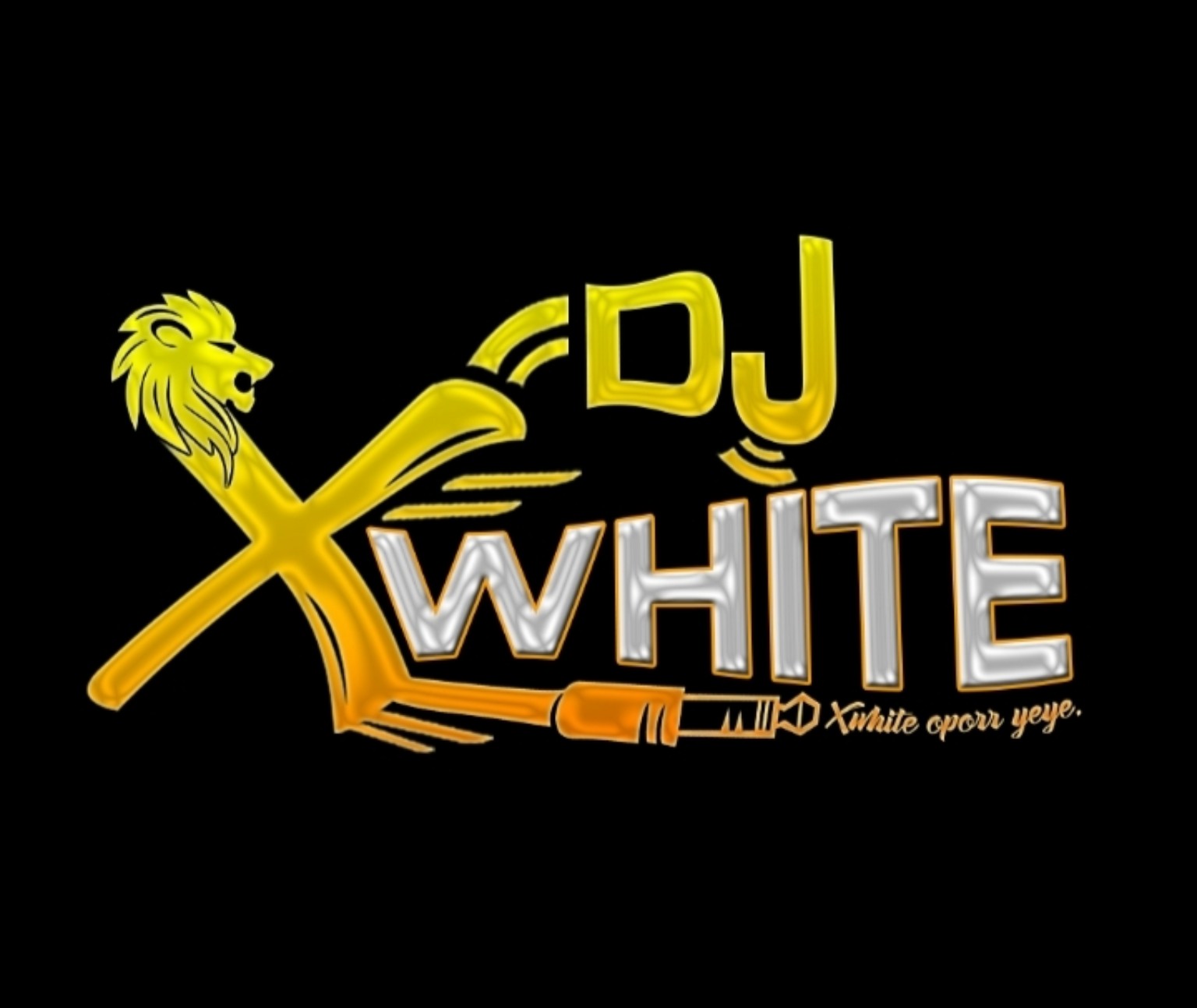 DJ XWHITE gold and silver lion logo